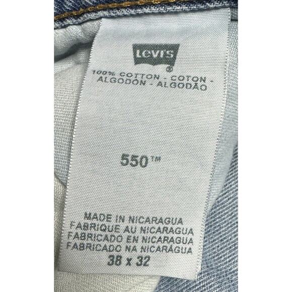 Levis 550 Men's Relaxed Fit Straight Leg Blue Jeans - Size 38x32 - Picture 6 of 6